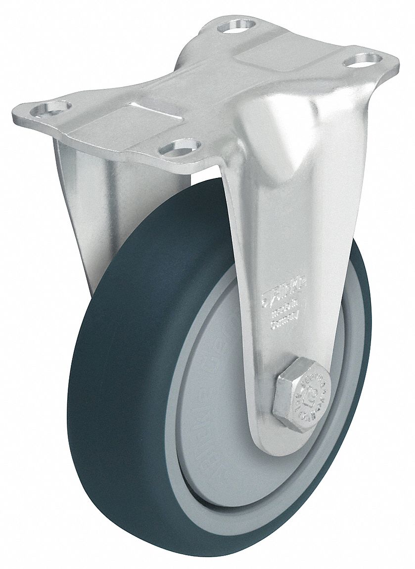 GRAINGER APPROVED Standard Plate Caster 3 7/8 in Wheel Dia., 400 lb, 5