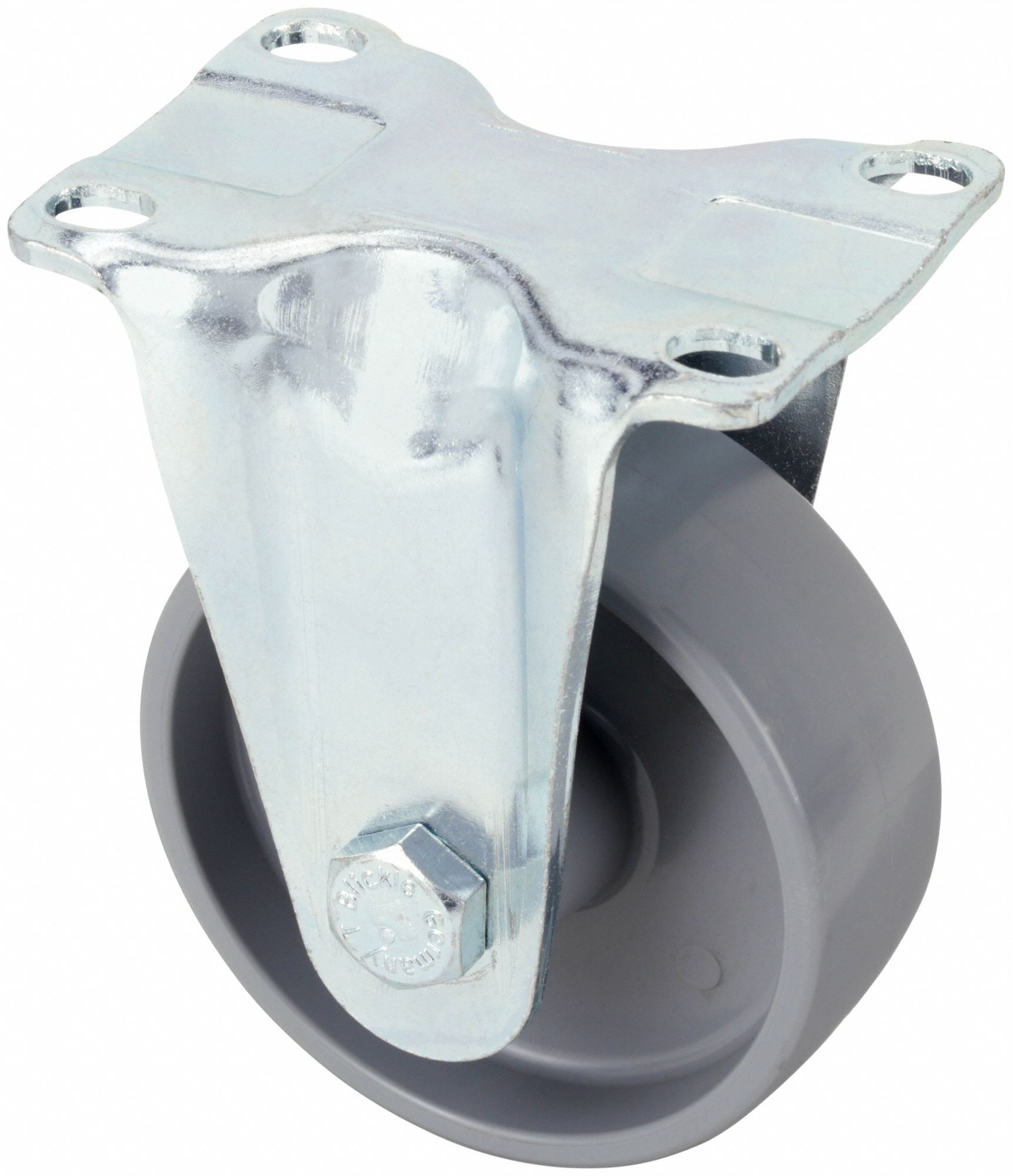 Plate Caster: Rigid, No Brake, 3 1/2 in Wheel Dia, 1 1/4 in Wheel Wd, Slot, Plain