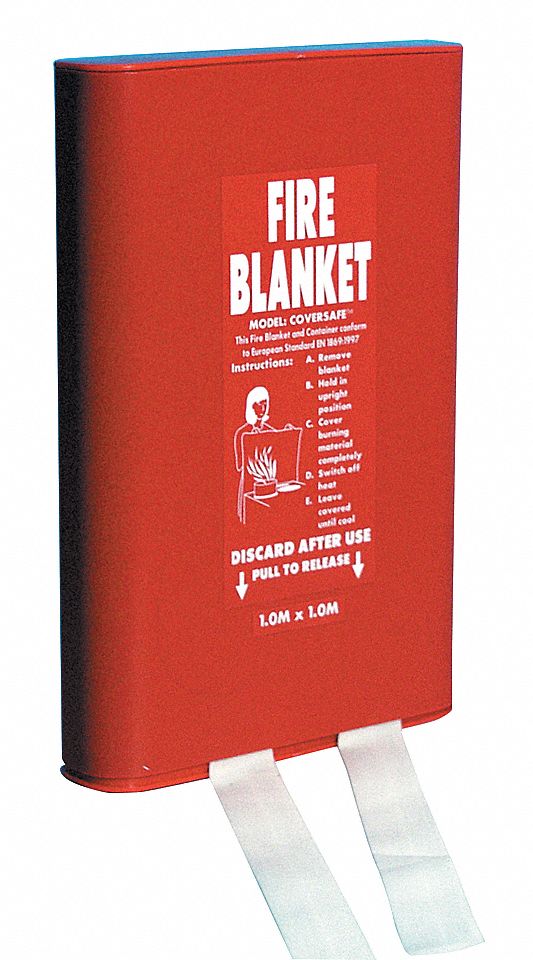 FIRE BLANKET, RED CASE, CLEAR BLANKET, 1.8 X 1.8 M, CASE 6.41 IN, LARGE