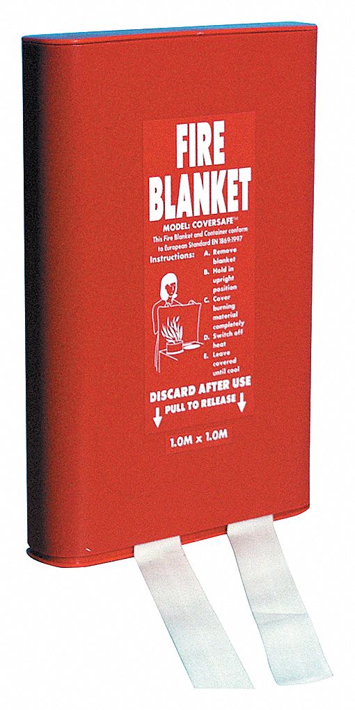 FIRE BLANKET, RED CASE, CLEAR BLANKET, 1 X 1 M, CASE 6.41 IN, SMALL