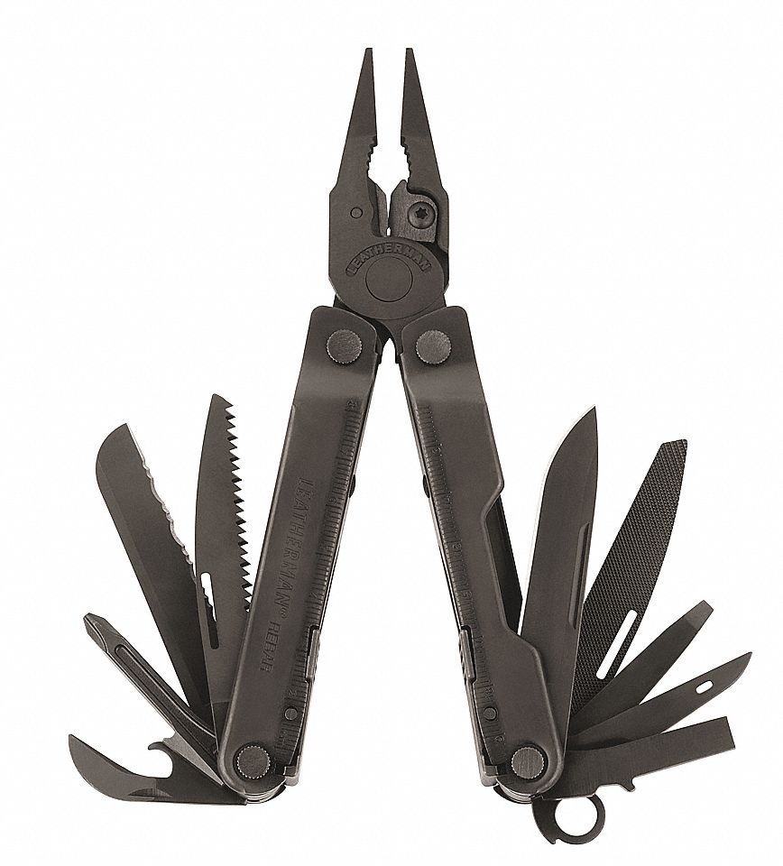 MULTI TOOL, LOCKING, 17 TOOLS, 16 FUNCTIONS, BLACK, 4 IN, MOLLE