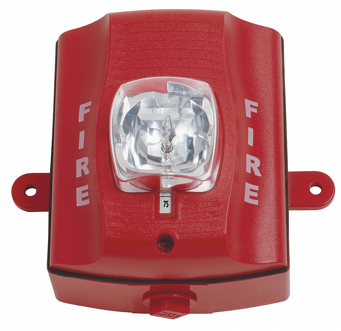 Outdoor Strobe,Wall,Standard Candela,Red - Grainger