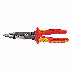 PLIERS, INSTALLATION, 6 IN 1, INSULATED, 8 IN, PLASTIC