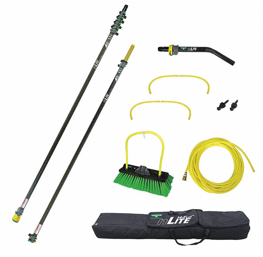 UNGER, Carbon, Nylon, Water Fed Pole Kit 21HN73NLKU6 Grainger