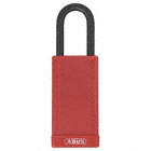 SAFETY PADLOCK,ALIKE/NON CONDUCT,RED,SHACKLE 3/4 X 1 1/2 X 1/4 IN,BODY 1 1/2 IN W,PLASTIC/STEEL