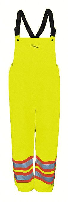 PANTALON À BRETELLES IMPERMÉABLE HAUTE VISIBILITÉ,ANSI CLASSE E,G,36X32PO,JUSQU'À -30  ° C/-22  ° F,TRIZONE