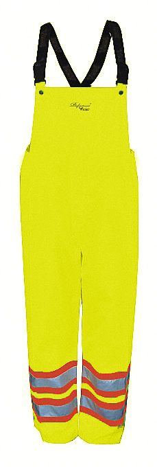 HI-VIS RAIN BIB PANTS, ANSI CLASS E, L 36 IN X 32, UP TO -30 ° C/-22 ° F, TRIZONE