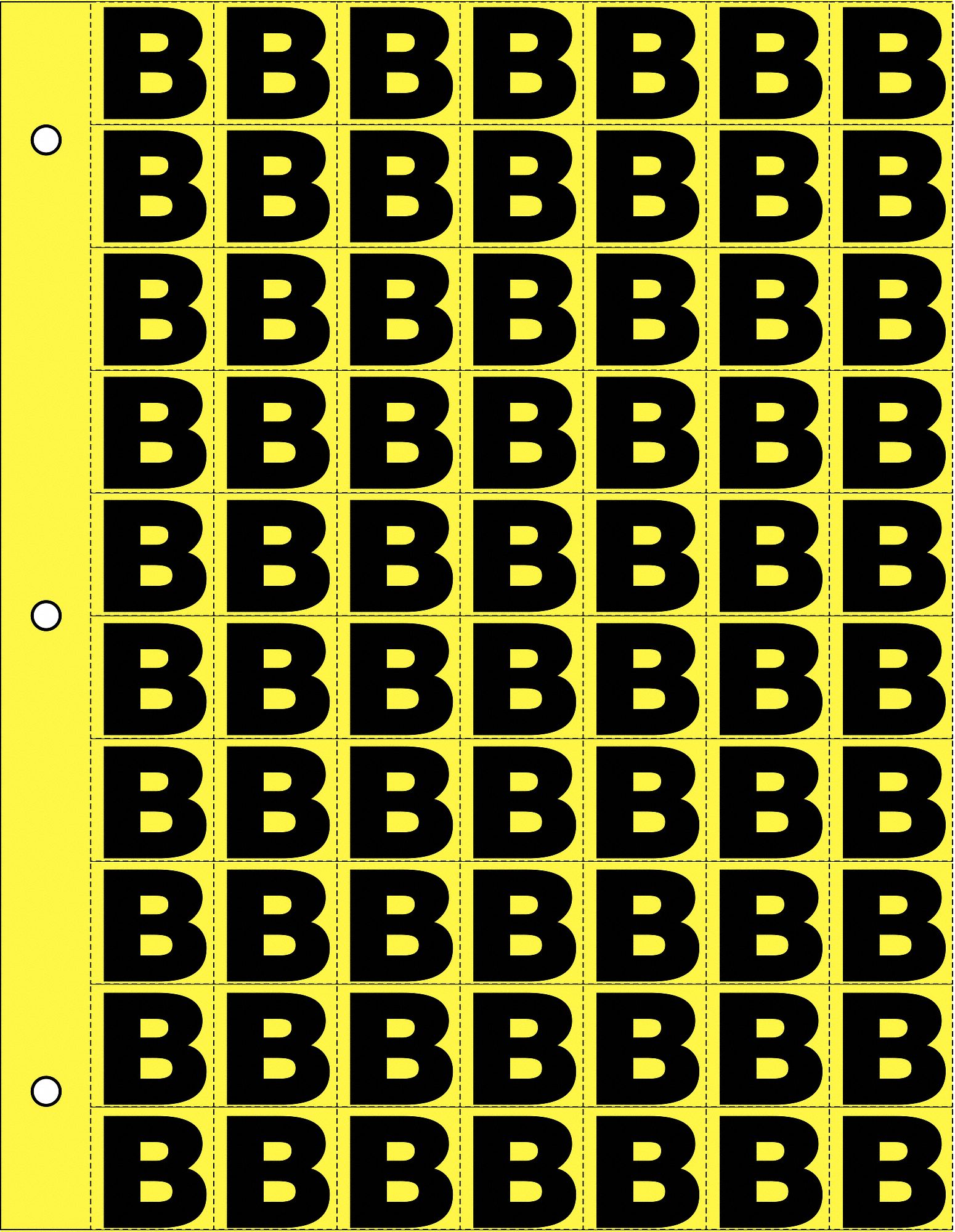 Letter Label, B, Black/Yellow, 1