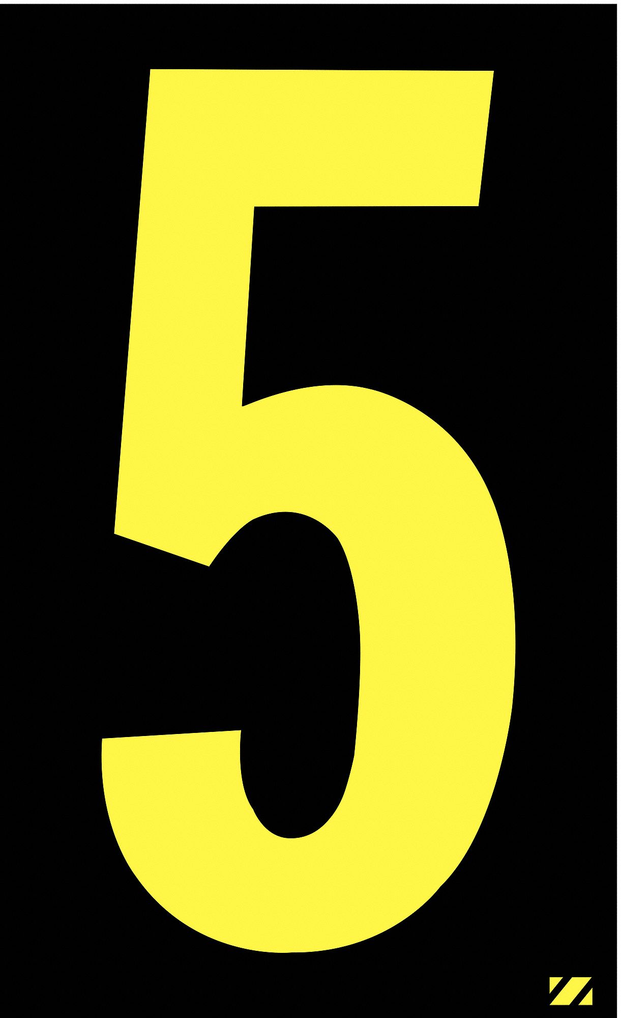 ELECTROMARK Number Label, 5, Yellow/Black, 2-1/2