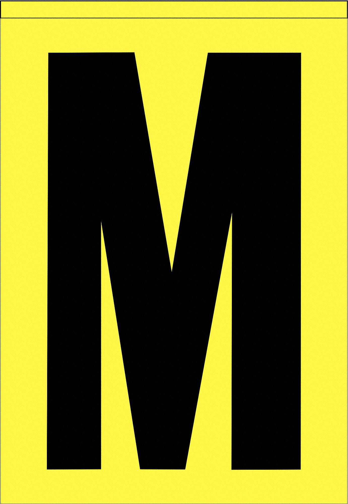 ELECTROMARK Letter Label, M, Black/Yellow, 6-1/2