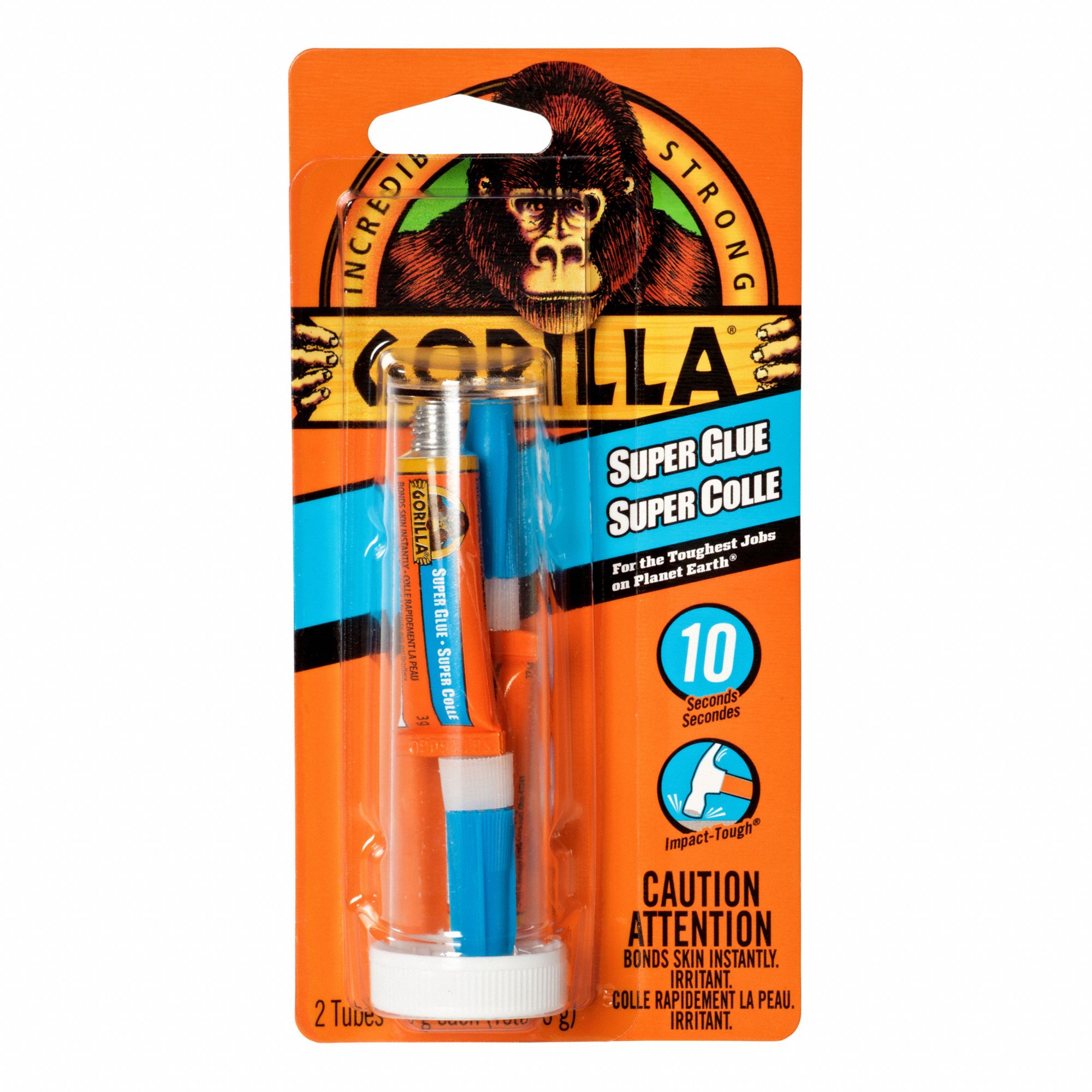 GORILLA SUPER GLUE TUBE, GENERAL PURPOSE, 10 TO 45 SECOND CURE, CREAM, 3G