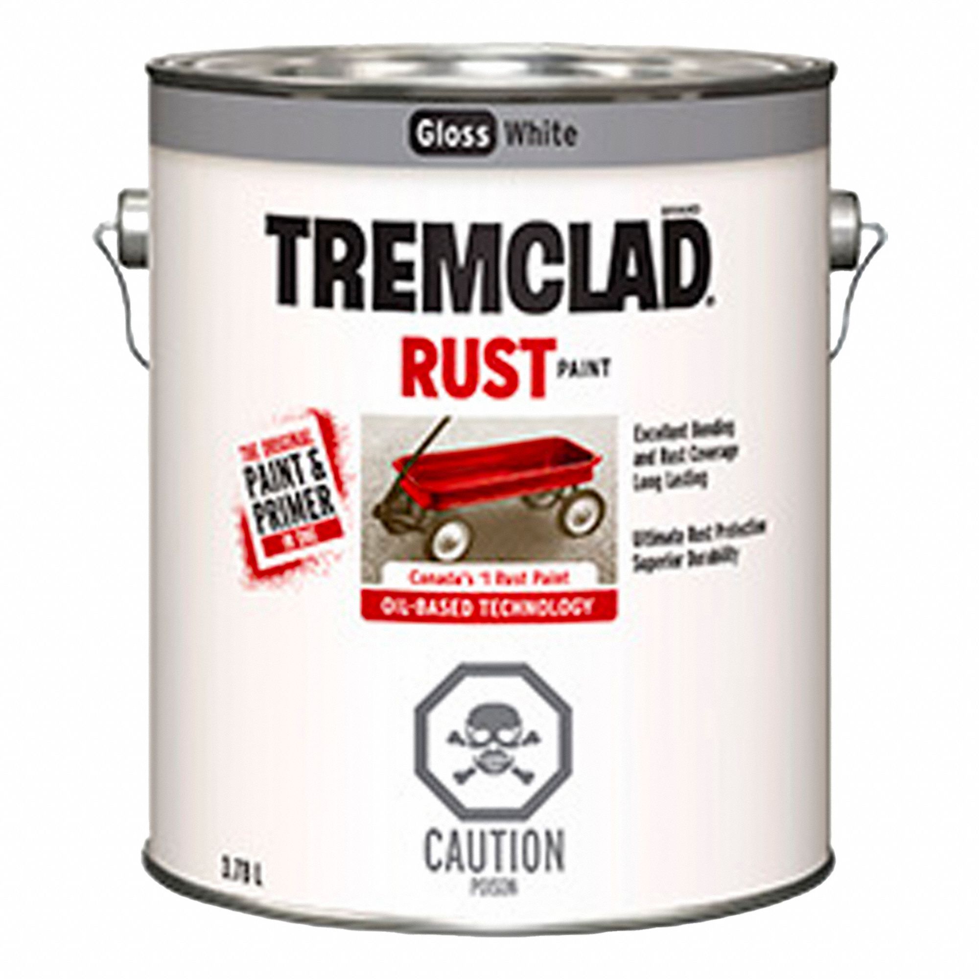 PEINT,BRILLANT,RÉSIST RLE,BLC,1 GALLON,À BASE D'HLE