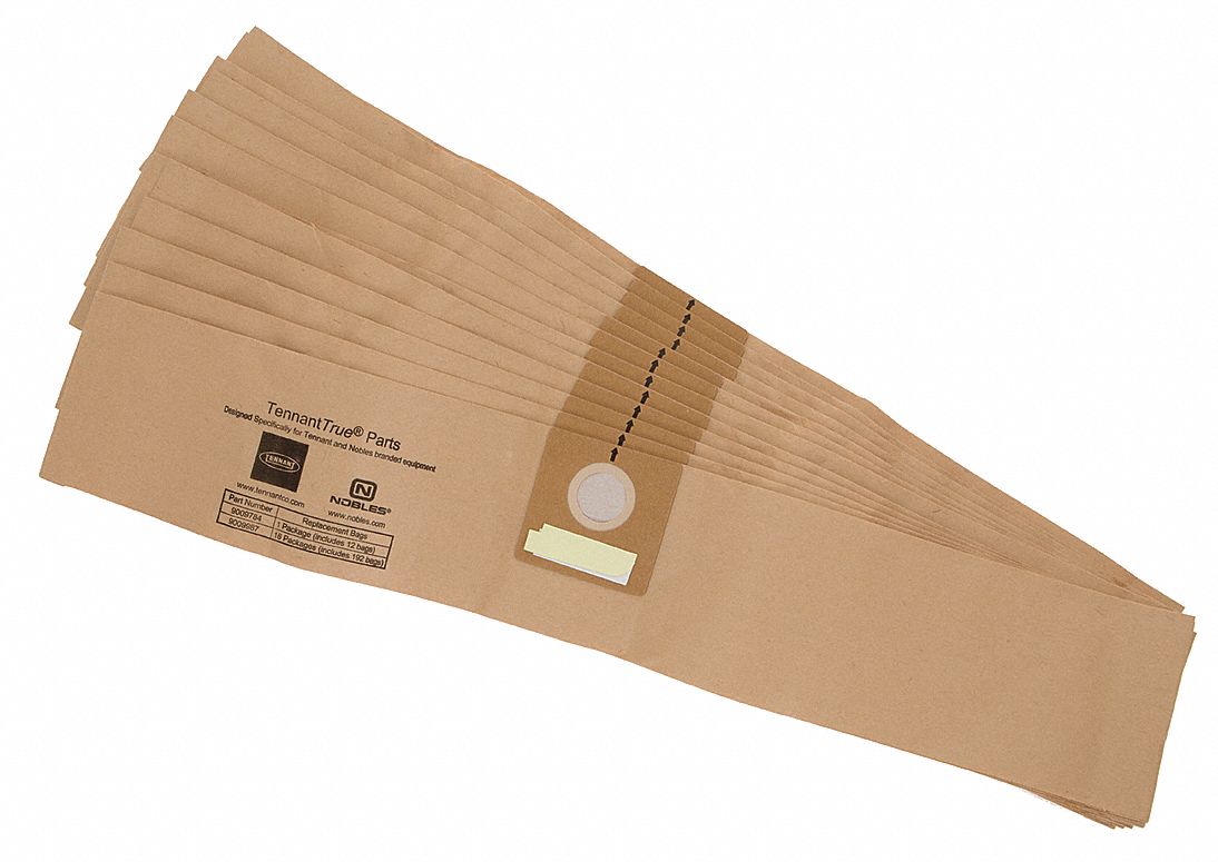 NOBLES Vacuum Bag, Paper, Standard Bag Filtration Type, For Vacuum Type