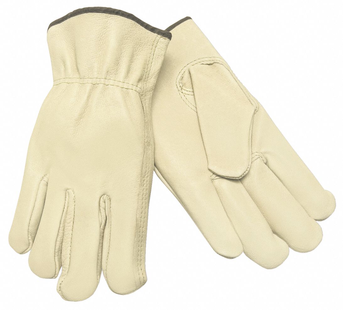 MCR SAFETY Leather Gloves XL ( 10 ), Pigskin, Premium, Glove, Full