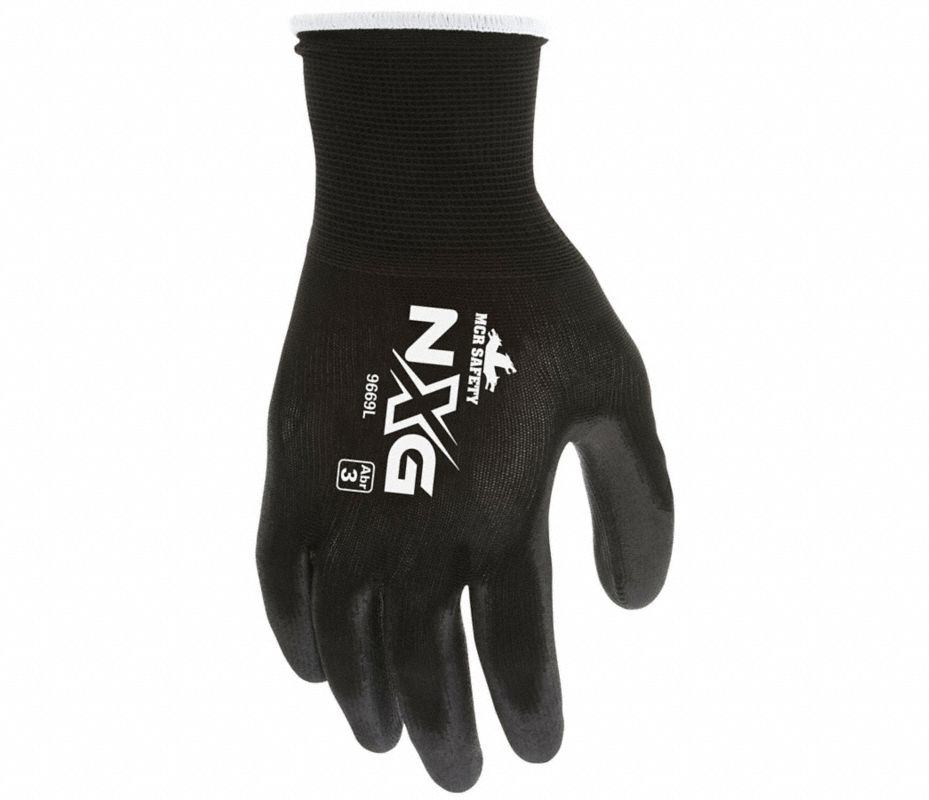 MCR SAFETY Guantes Recubiertos Tejido Nailon Negro/Negro G Guantes y