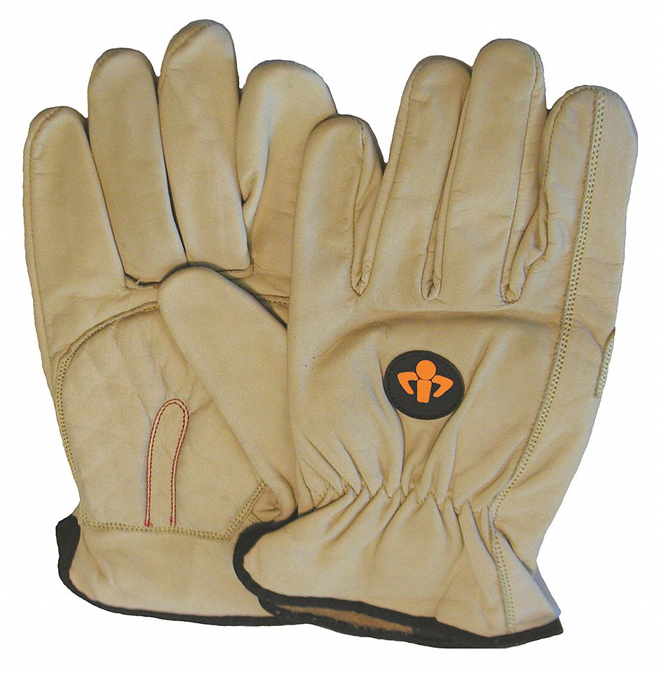 LEATHER GLOVES, M (8), ANTI-VIBRATION, CARPAL TUNNEL, 1 PR