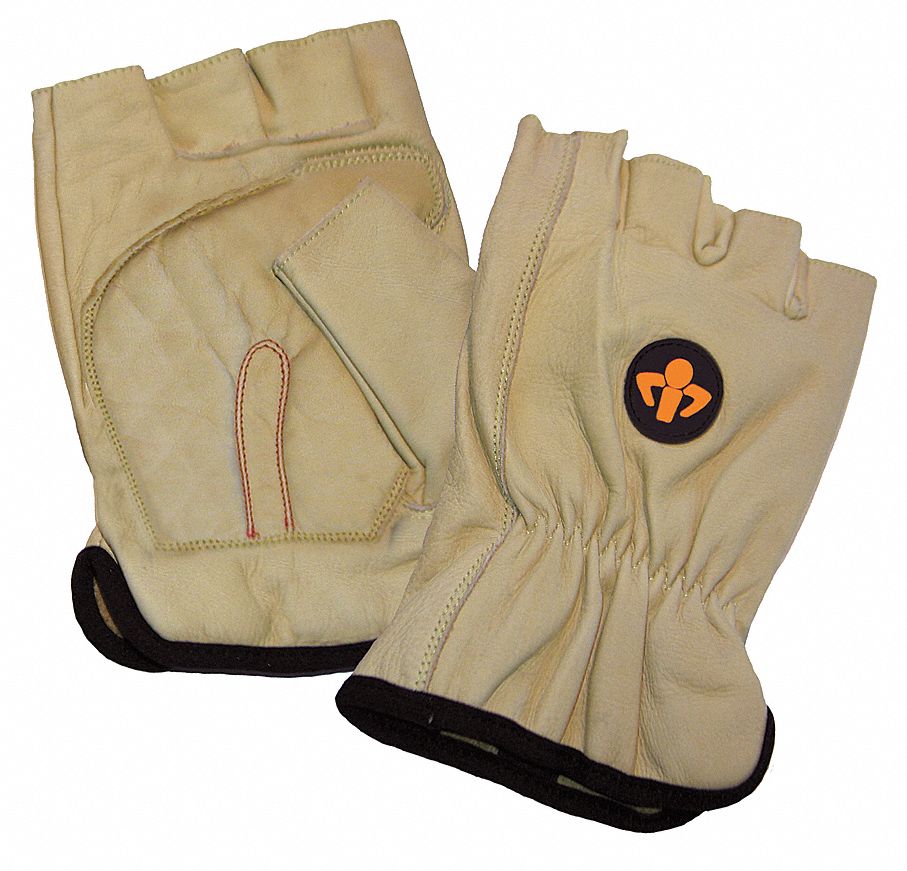 ST5010 CARPAL TUNNEL GLOVES, 2XL, 11, YELLOW, ELASTIC CUFF, LEATHER, VEP PAD,