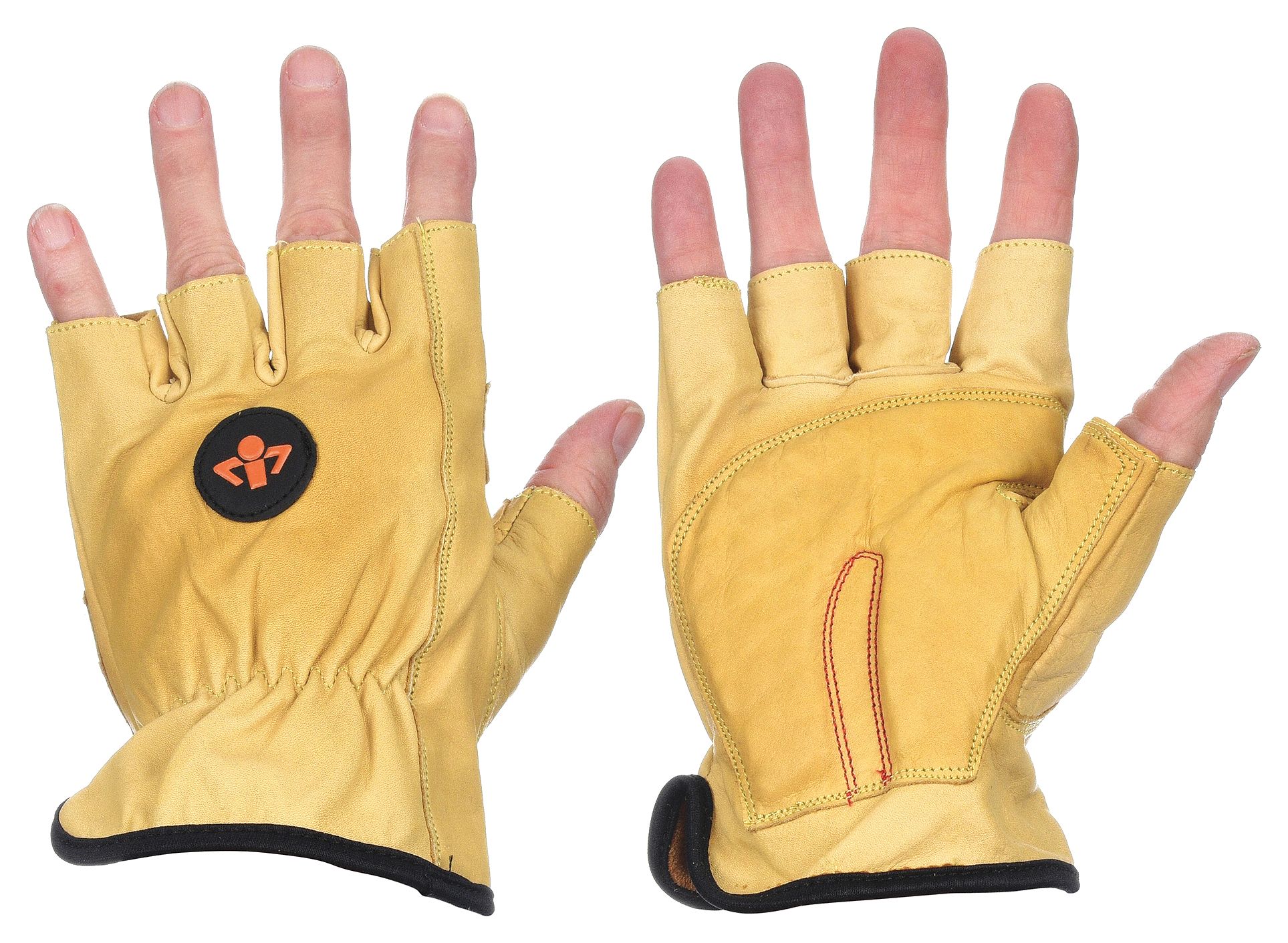 IMPACTO CARPAL TUNNEL GLOVES, LEATHER, YELLOW, L/9, ½-FINGER