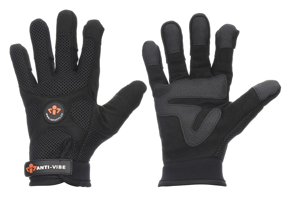 ANTI-VIBRATION MECHANICS GLOVES, SYNTHETIC LEATHER, BLACK, SYNTHETIC LEATHER