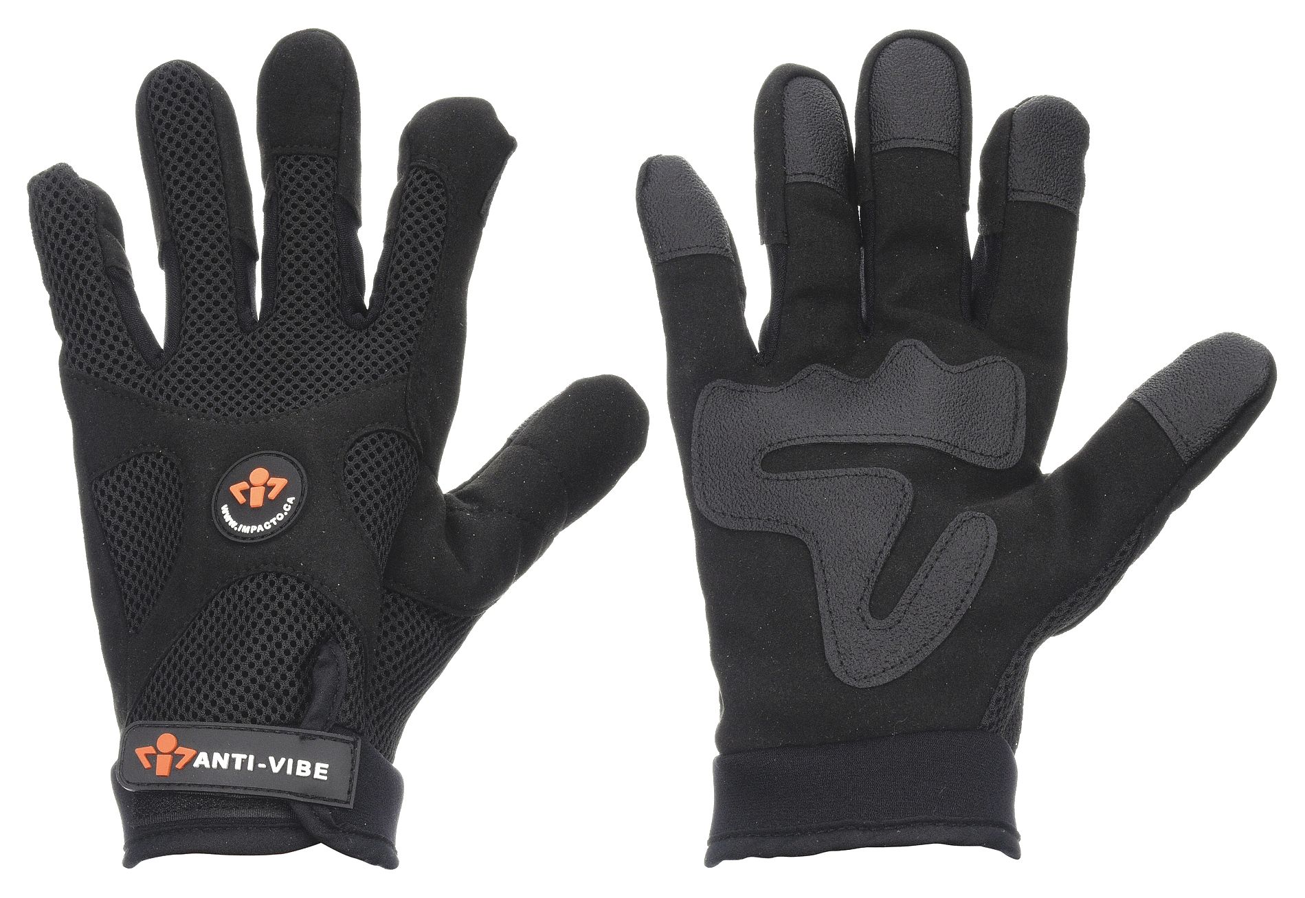 ANTI-VIBRATION MECHANICS GLOVES, SYNTHETIC LEATHER, BLACK, AIR BLADDER