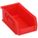 HANG AND STACK BIN, 4⅛ IN X 7⅜ IN X 3 IN, RED, LABEL HOLDERS, 15 LB LOAD CAPACITY