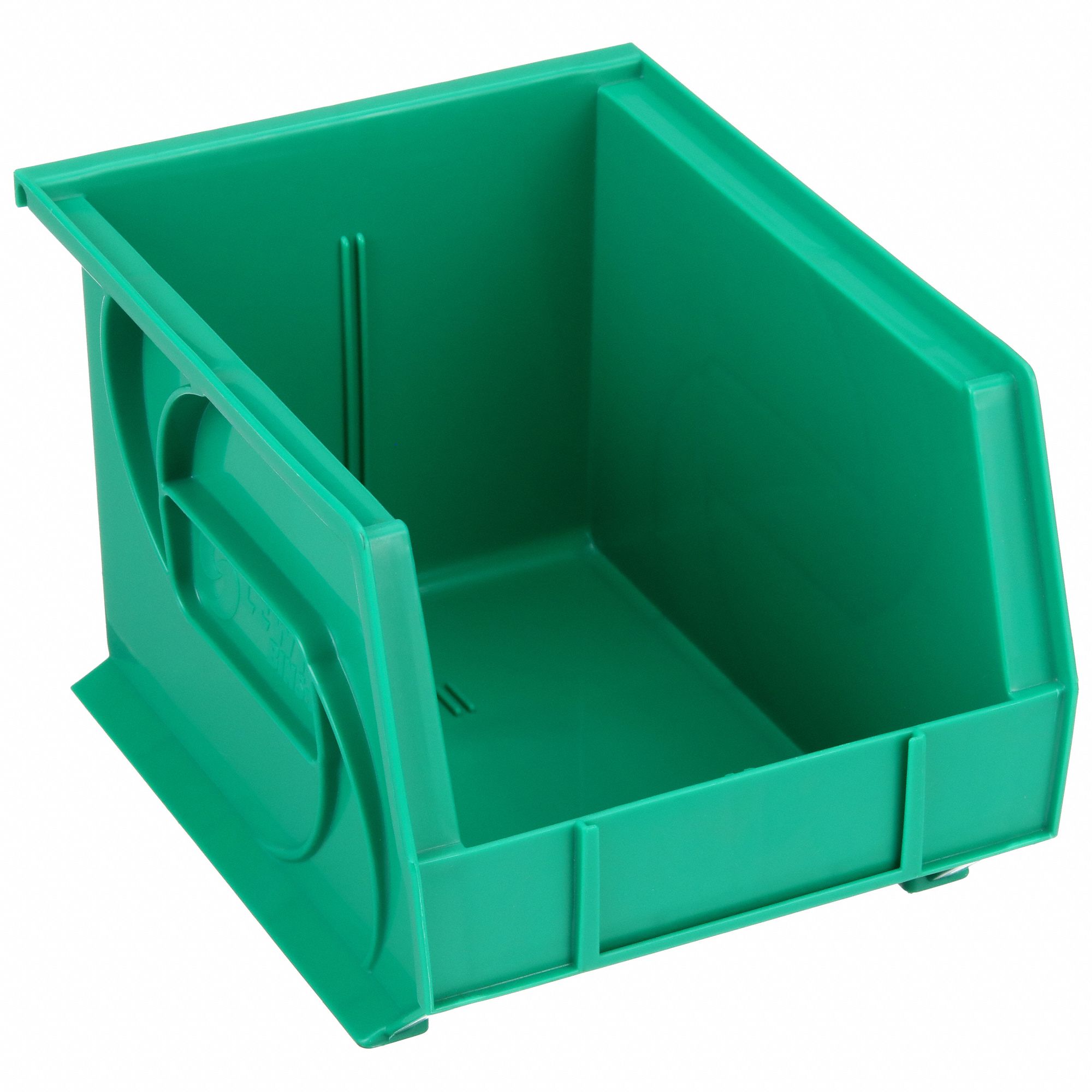 HANG AND STACK BIN, 8¼ IN X 10¾ IN X 7 IN, GREEN, LABEL HOLDERS, 40 LB LOAD CAPACITY