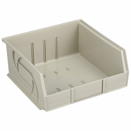 LEWISBINS, 11 in x 10 7/8 in x 5 in, Beige, Hang and Stack Bin - 21P577 ...