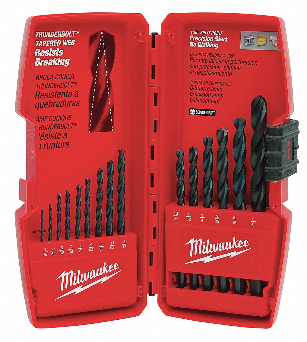 MILWAUKEE Drill Bit Set, Black Oxide, 15 pcs. 21R66048892803
