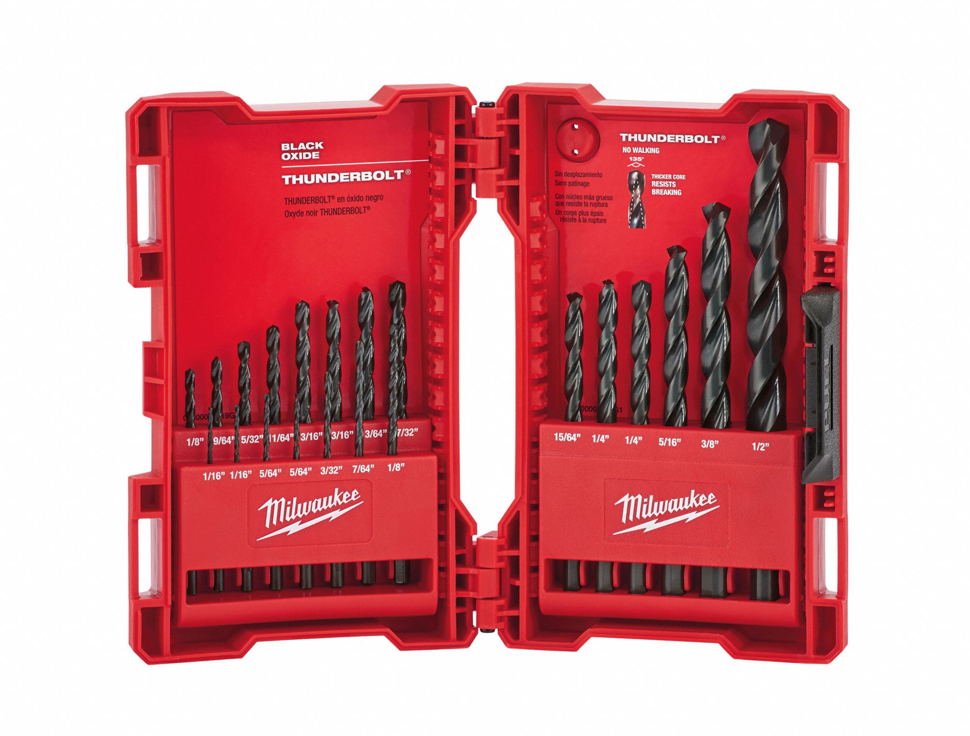 JOBBER LENGTH DRILL SET, 1/16 IN SMALLEST DRILL BIT, ½ IN LARGEST DRILL BIT SIZE