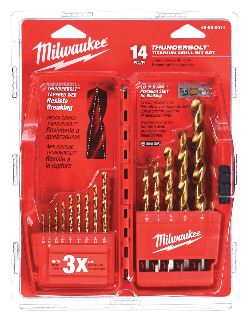 MILWAUKEE, 1/2 in Smallest Drill Bit Size, 1/16 in Largest Drill Bit