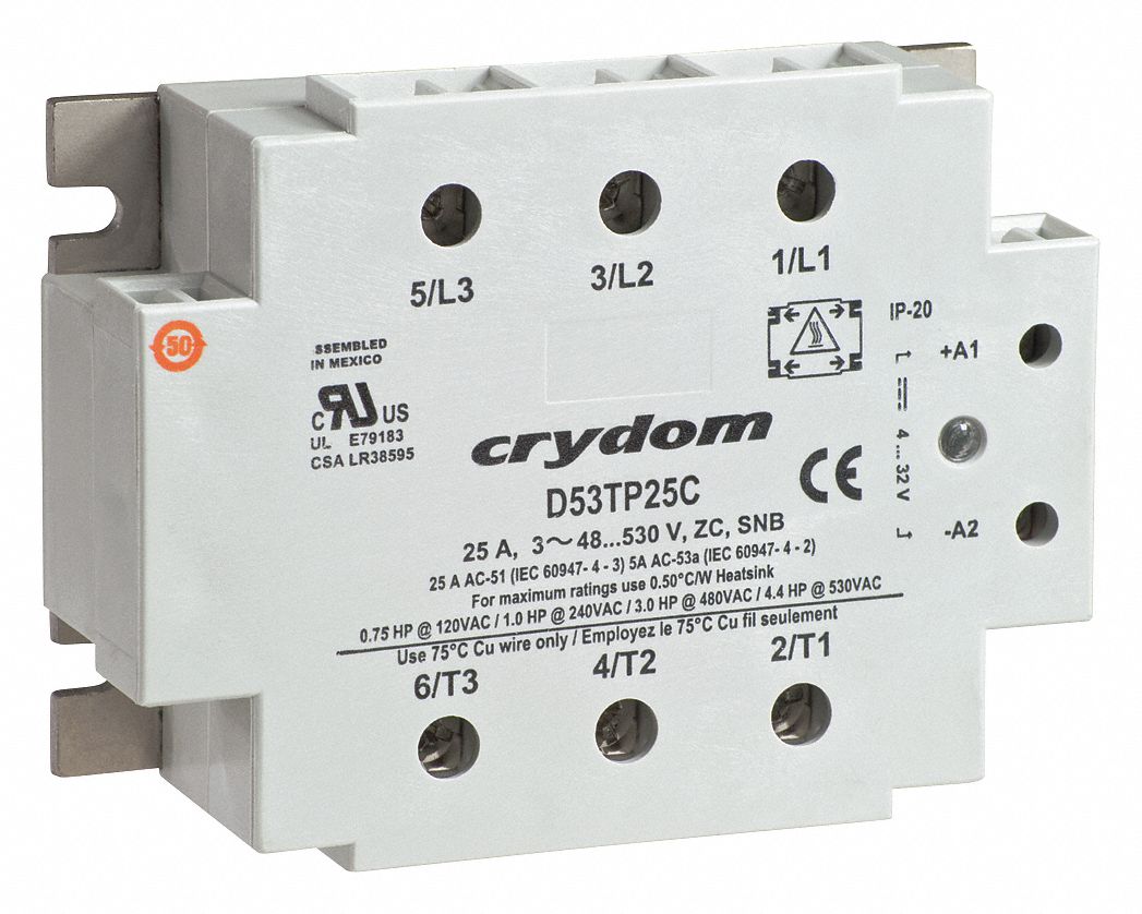 Solid State Relay: Surface Mounted, 25 A Max Output Current, SCR, AC Output