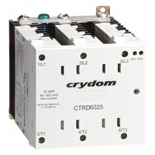 Crydom Din Rail Mounted 25 A Max Output Current Solid State Relay 21r942ctrc6025 Grainger 