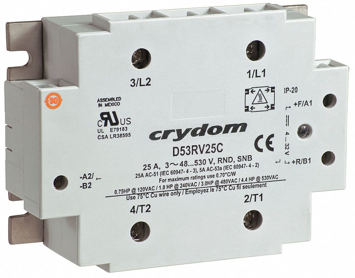 Reversing Solid State Relay,4-32VDC,25A