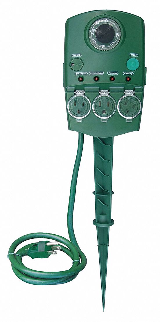21RJ30 - Dancing Ground Stake Outdoor 3 Outlet