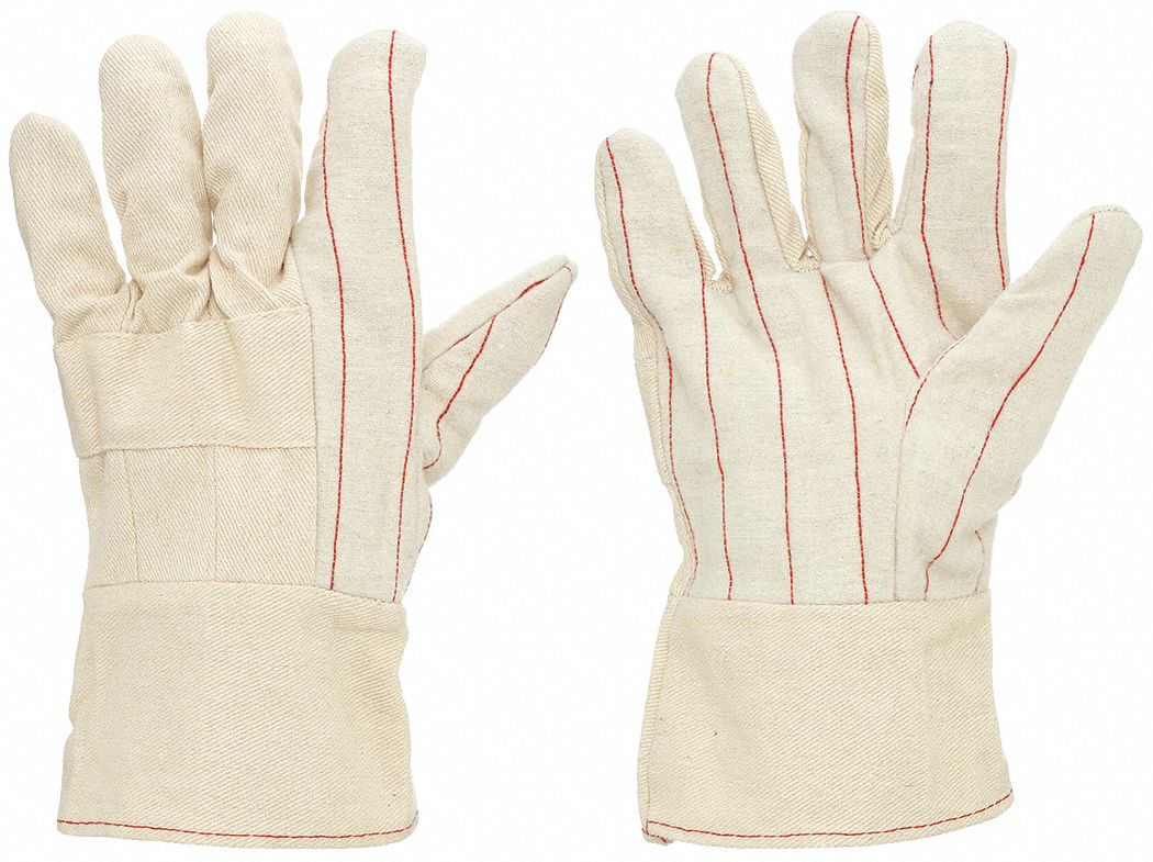 Knit Gloves: L ( 9 ), Glove Hand Protection, Uncoated, 500°F Max Temp, Cotton, 1 PR
