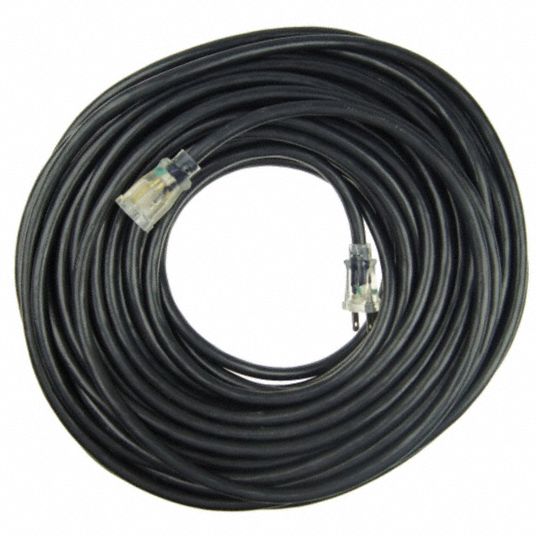 POWER FIRST Lighted Extension Cord 100 ft Cord Lg, 12 AWG Wire Size