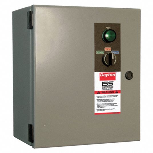 DAYTON NEMA Circuit Breaker Combination Starter 3 NEMA Size, 63 A Amps AC, 24V AC, 480V AC, Key