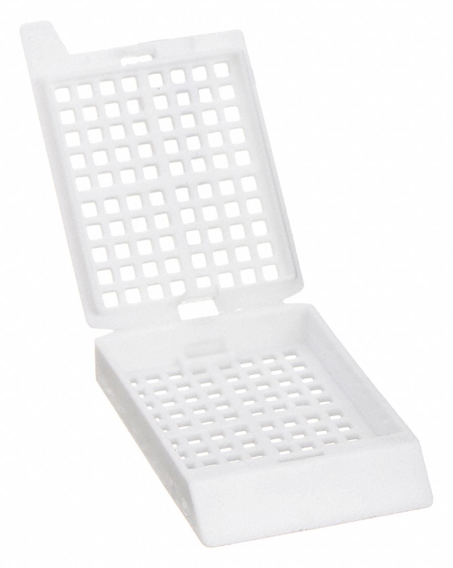Embedding Cassette: Polyoxymethylene, 1.63 in Overall Lg, 1.11 in Overall Wd
