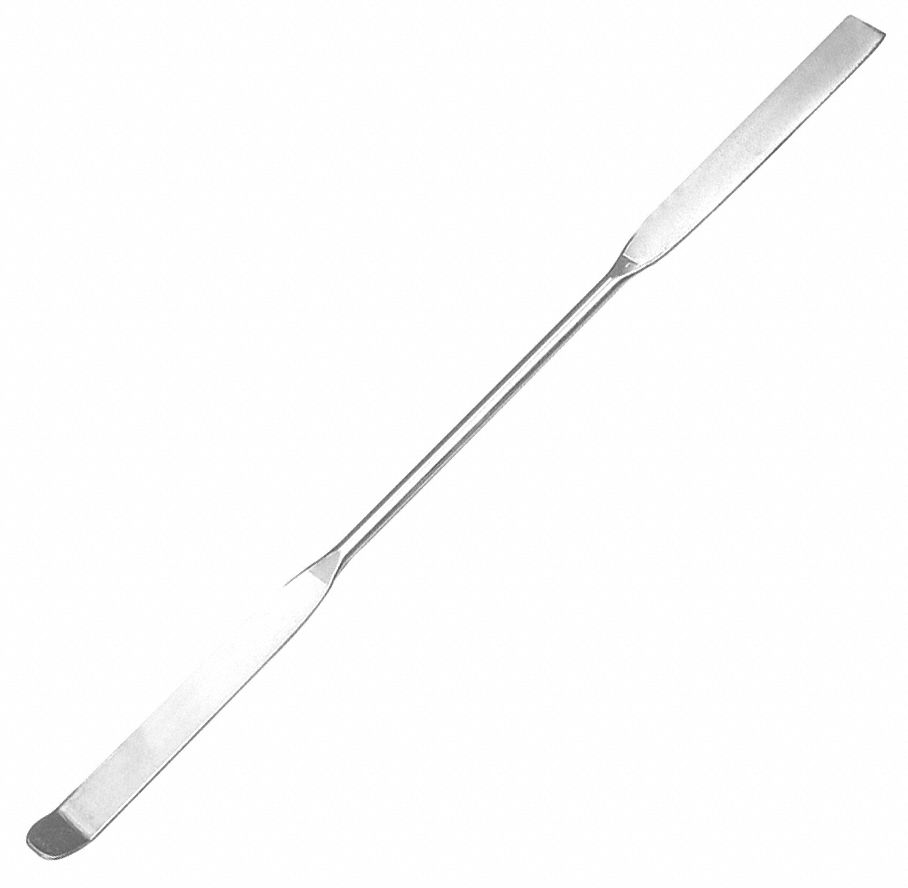 Double Spatula, 8.07 in Overall Length, 3.94 in Handle Length, Silver