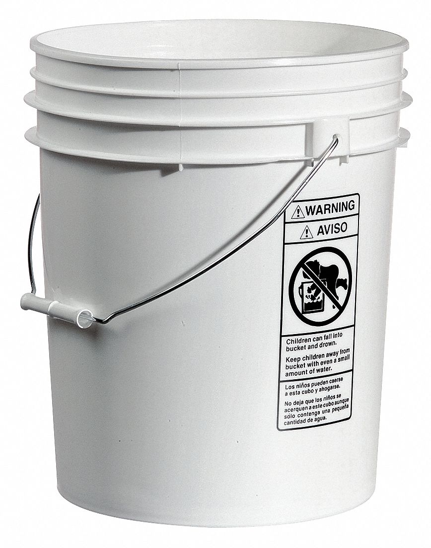 PAIL,OPENHEAD,ROUND,3.5GAL,HDPE,WHT,PK18