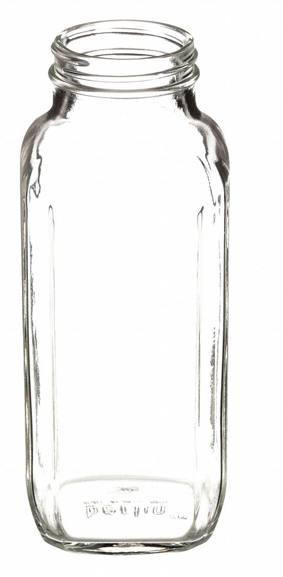 Jar: Glass, 75 mL Capacity - mL, 2.5 fl oz Capacity - oz, 45 mm Body Dia, 77 mm Overall Ht, Sampling