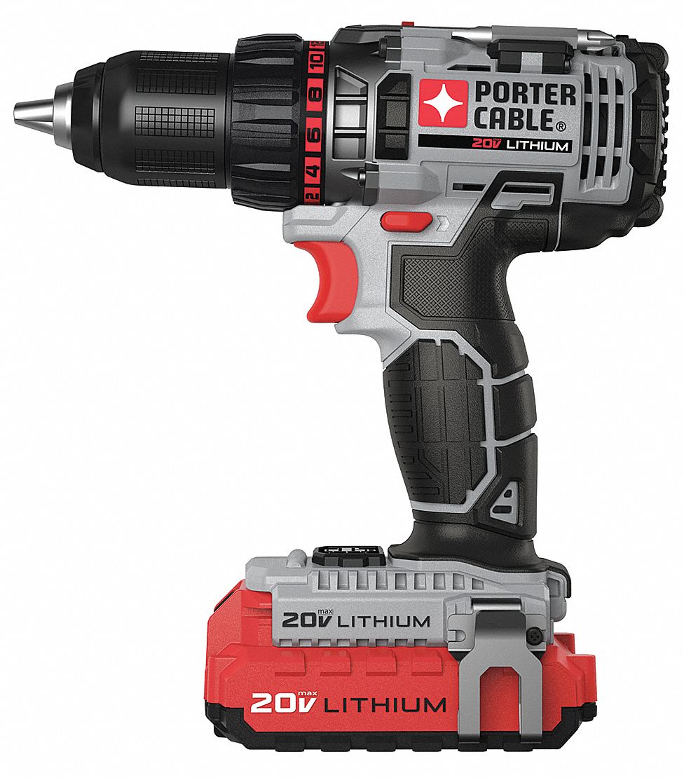 PORTER CABLE Drill, Cordless, 1600 RPM, 20V DC 21RU22PCCK600LB