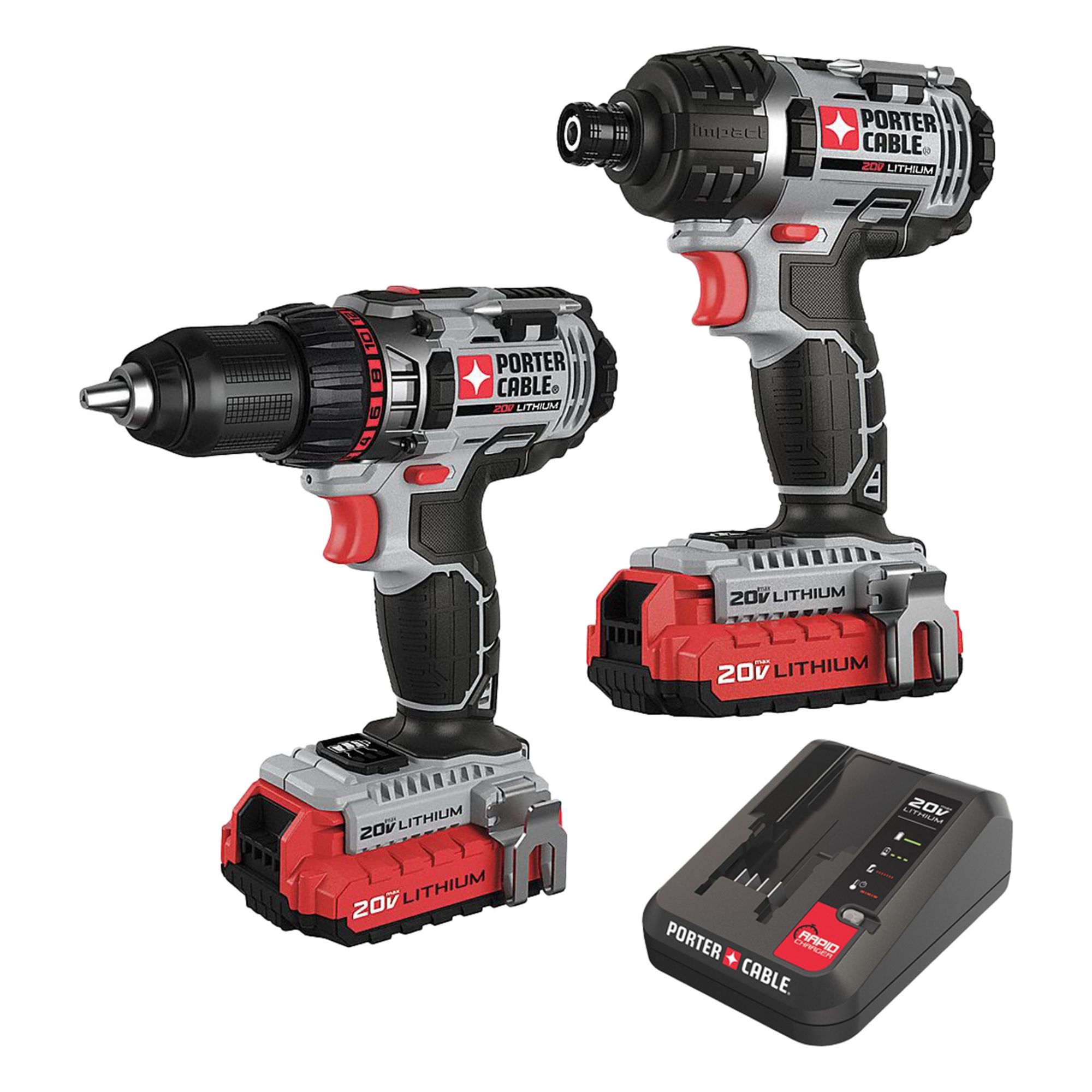 Cordless Tool Combination Kit: 2 Tools, Drill/Impact Driver, 20 V DC Volt, 20V MAX*