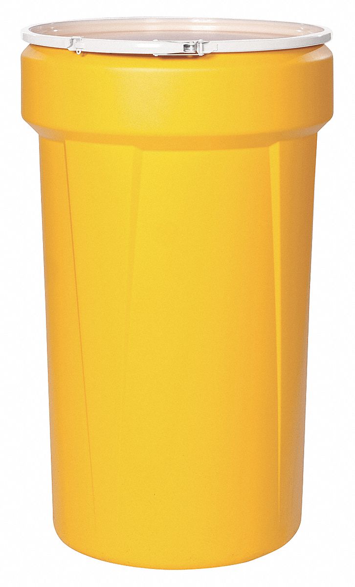 Transport Drum,Open Head,57 gal.,Yellow