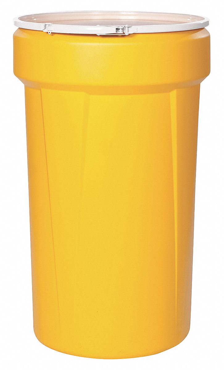 TRANSPORT DRUM, HDPE, 55 GAL, LEVER LOCK RING, UNLINED/NO INTERIOR COATING, PLASTIC