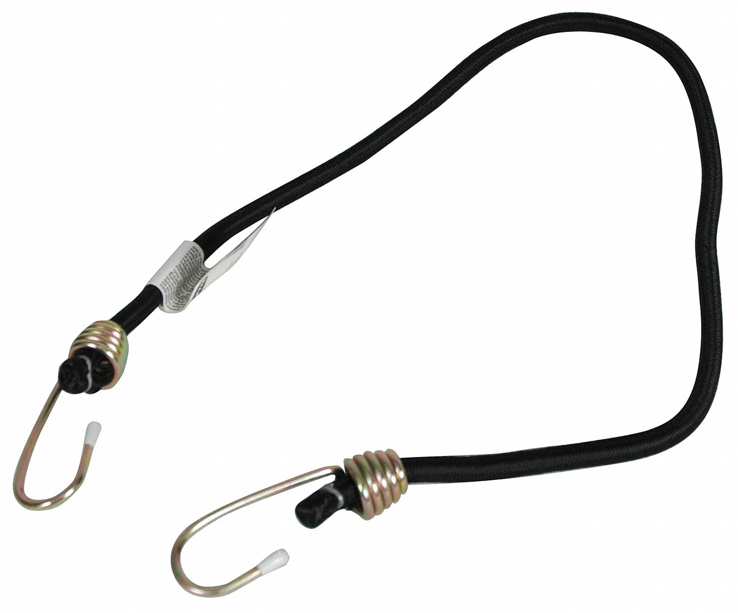 HIGHLAND Black Rubber Bungee Cord with JHooks, Bungee Length 32 in