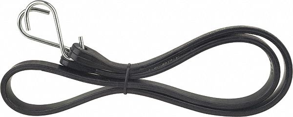 HIGHLAND Black EPDM Rubber Bungee Strap with S-Hooks, Bungee Length: 41 ...