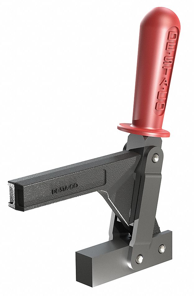 Vertical Hold-Down Clamp: Std Vertical  Handle, Solid Base Mounting, 2.51 in Arm Lg, Std