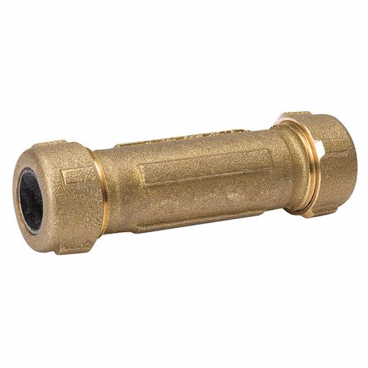 GRAINGER APPROVED Low Lead Brass Coupling, Compression, 3/4 in Pipe