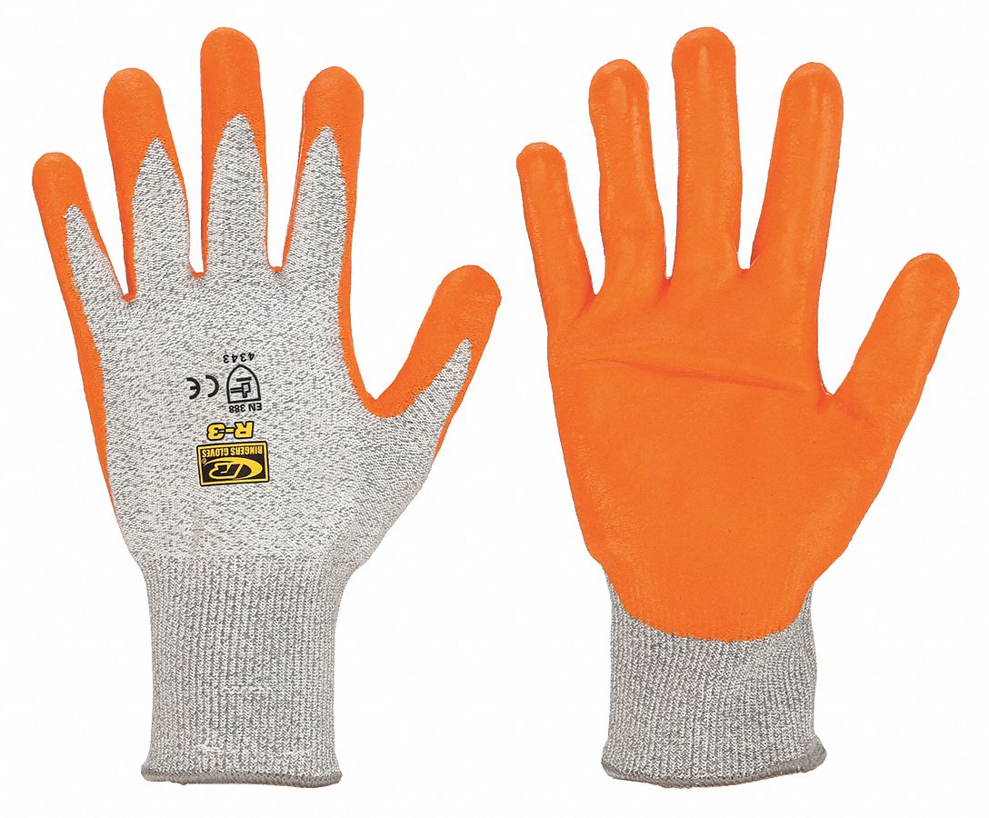 RINGERS GLOVES COATED GLOVES, 2XL, PALM AND FINGERS, NITRILE, 2XL, 1 PR